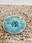 Vintage Mcm Enamel On Copper Trinket Ring Dish Abstract  Blue Enamel Pattern 6   