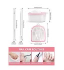 2 Pack Manicure Soaking Bowls Set W  Steel Cuticle Pusher  Pink white