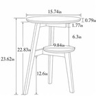 Bamboo Round Side Table 2-tier Accent Coffee Tea Plant Stand Living Room