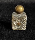 Miniature Marked West Germany Glass Perfume Bottle With  Scroll Work   Horseshoe