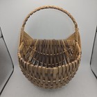 Primitive Vtg Hand Made Wicker Wall Hanging Basket Farmhouse Cottage Decor