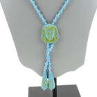 Vintage Antique Egyptian Pressed Glass Necklace W pharaoh Beads  czech 