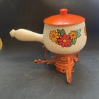 Fondue Pot  1950   s  Vintage  Bottom Says Dishwater Safe oven Proof fire Proof