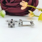Sterling Silver Black White Cubic Zirconia Cufflinks  Men s Tuxedo Accessories