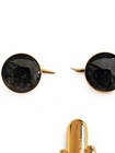 Vintage Gentry Black   Gold Tone Cufflinks   4 Shirt Studs Set With Box