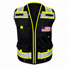 Usa Flag High Visibility Surveyor Two Tones Safety Vest  Mesh Front   Back