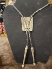 Men s Western Adjustable Bolo Tie Silver-tone Oval Blue Turquoise  Leather Cord
