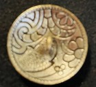Ex Rare Antique Jugendstil  Multicolor Enamel Button  Ca   1900s-1918 
