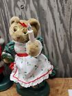 Vtg Avon Twinkling Musical Mr   Mrs Claus Teddy Bear Holiday Christmas Tested