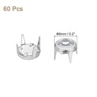 60pcs Rhinestone Studs 6mm Round Rivets Claw Beads Nailhead Silver white 