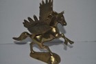 Vtg Solid Brass Pegasus Mythical Winged Horse Figurine Leonard Silver Co Korea