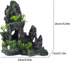 Large Fish Tank Decorations - Mountain View Aquarium Ornament With Tree House Ca