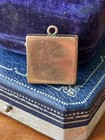 Antique Freemason Square   Compass Gold Filled Photo Locket Blue Enamel Fob