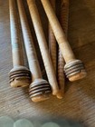 6 10    Vintage Wooden Bobbins Textile Spools Spindles Primitive