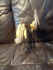 Set Of Two Vintage Mid-century Modern Metal And Wood Bird Statues Egrets 14 Inch