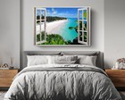 Beach Canvas Art Behind Window Frame Canvas Wall Art Coast Classic Wall Design