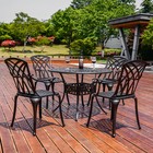 5 Piece Patio Furniture Set Outdoor Bistro Chairs Round Table