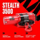 Stealth 3 500lb 12v Electric Winch - Synthetic Rope For Car Trailer Atv Utv