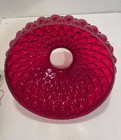 Antique Vintage Ruby Diamond Quilted Pattern Lamp Shade 10  Fitter