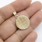 1  Textured Guardian Angel Medallion Pendant Real 14k Yellow Gold