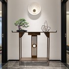 Chinese Style Vintage Console Table Sofa Side Table Bamboo Shelf Entryway Table