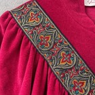 Vintage Vanity Fair Womens Velour Housecoat Sz M Red Burgundy Long Robe Glam