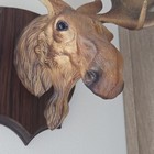 Vintage Moose Buck Head Plastic Wall Hanging Cabin Decor France 13  X 11 