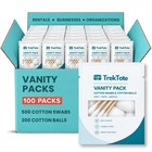 100 Count Cotton Swabs   Cotton Balls - Essential Vanity Pack For Beauty Care