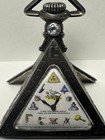 Unique Triangular Masonic Pocket Watch 800 Silver Case W 0 75 Kt Diamond Working