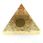 Natural Clear Quartz Orgone Pyramid 5 Point Energy Generator Xl 75mm Emf   5g