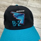 Vintage Boeing B-2 Spirit Stealth Bomber Snapback Hat Black Teal Aviation Cap