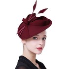 Womens Derby Dress Fedoras Fascinator Wool Pillbox Hat Church Wedding Tilt Hats