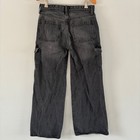 Old Navy Cargo Jeans Girls 14 Black Baggy Wide Leg Tough High Rise Utility