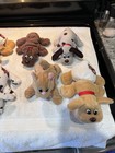 Vintage Tonka Mini Pound Puppies Plush Gray Brown Tan Dog Lot Kitty