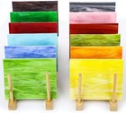 12 Sheets Opaque Stained Glass Bulk Variety Pack  4 X 6 Inch Mosaic Glass Tiles