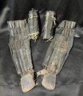 Antique Japanese Samurai Armor Yoroi Kote And Shin Guard Edo Authentic As Is-3