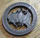 1878 Two Love Skulls Hobo Nickel Coin Amazing Art Hollow Cut Metal Craft 