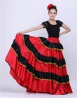 Wevez Spain Flamenco Dance  Tribal Belly Dance 25 Yard Skirt Red black One Size