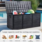 75 Gallon Outdoor Storage Box Rattan Garden Cushion Organizer Patio Deck Cabinet