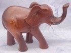 Vintage Carved Wooden Elephant Statue Figure