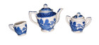 Vtg Blue Willow Childs Tea Set Teapot Sugar Creamer Cups Plates 14 Pc Japan Read