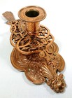 Large Antique French Copper Rococo Candlestick chamberstick C1850s