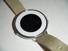 Pebble Time Round Smart Watch Stainless 14mm Leather Band  as-is 