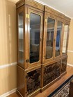 1980s Vintage Drexel Heritage Two-piece Chinoiserie China Cabinet Hutch