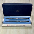 Vintage Cross Classic Century Lustrous Chrome Pen And Pencil Set Made In Usa