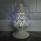 Yankee Candle White Ceramic Christmas Tree Tealight Votive Holder 2 Pc 2011 8 5 