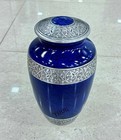 Urns For Human Ashes Adult Memorial Urn Funeral Cremation Urn- Royal Blue Engrav