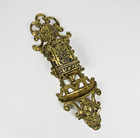 Victorian Style Ornate Brass Match Safe Wall Holder Vtg   Antique 11  Length