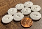 Set Of 8 Vintage Nos Glossy White Plastic Cat Eye Buttons 3 4  19mm 14823
