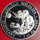 2016 Somalia 100 Shillings 1 Oz Silver Proof-like Elephant Wildlife Scarce Crown
